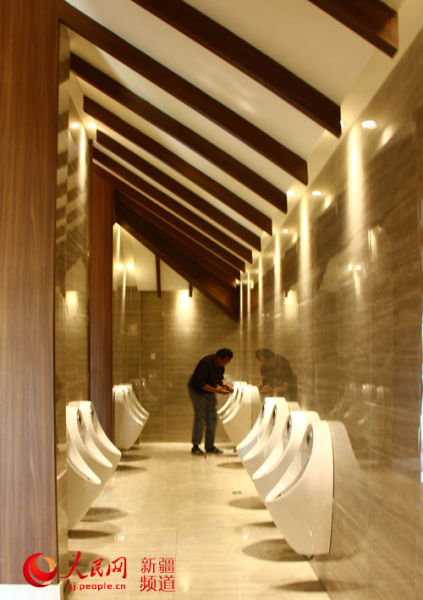 　新疆最“豪华”厕所内景。