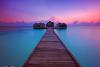 【马尔代夫芙花芬岛、日出】这张照片是在35-40摄氏度的高温下拍摄的。照片的色调看起来十分梦幻。