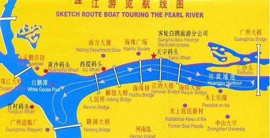 珠江游览线路图