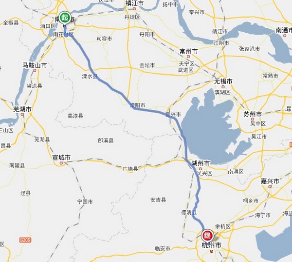 南京到杭州自驾线路图