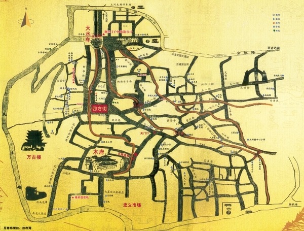 丽江古城游览图