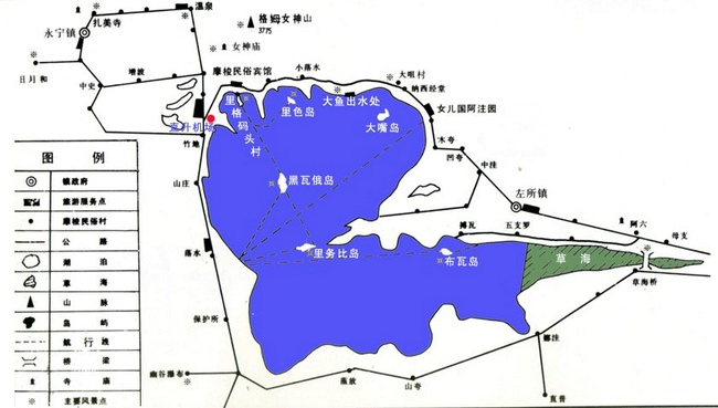 泸沽湖地图