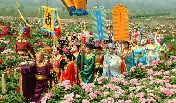 神州牡丹园里众人观赏牡丹