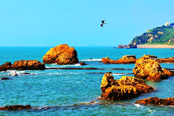 石老人海滨风光