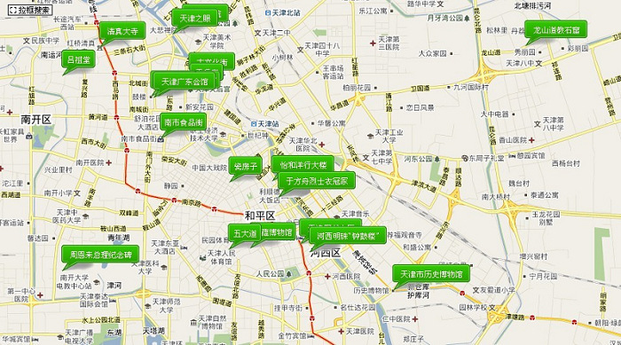 天津景区示意图