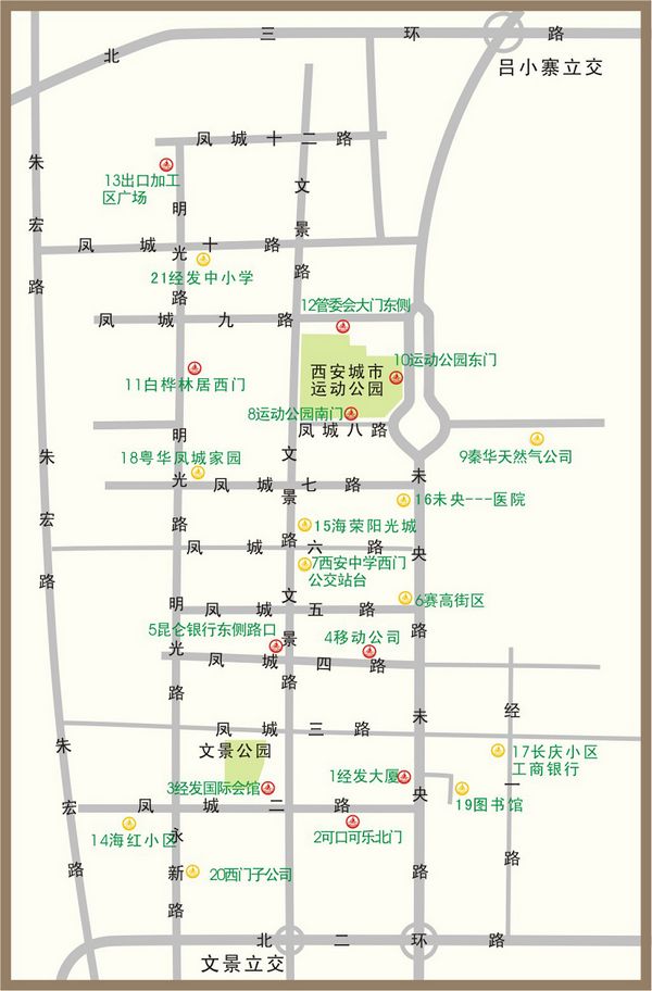 经开区公共自行车站点示意图